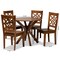 Baxton Studio Miela Modern and Contemporary Walnut Brown Finished Wood 5-Piece Dining Set 179-11388-10891-Zoro - alternate 8